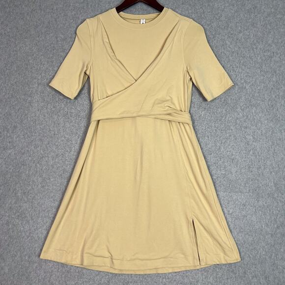Lululemon Prosecco Cotton Wrap Front T Shirt Dress Size 2 - Picture 2 of 10